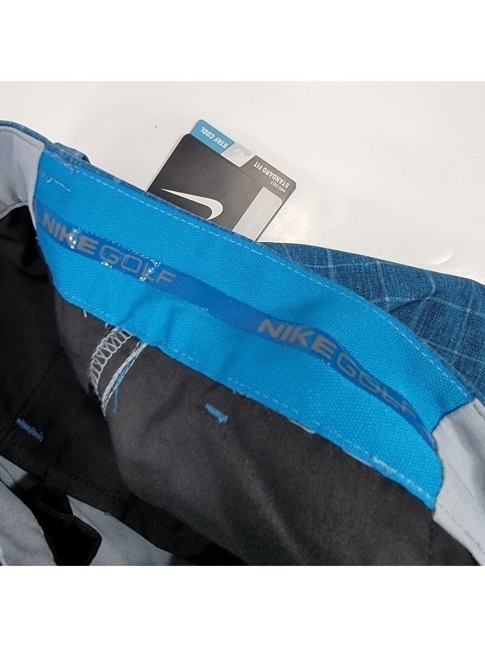 NEW Nike Dri-Fit Golf Shorts Men's Size 32 x11 Blue Check Plaid Standard Fit NWT - Picture 10 of 12